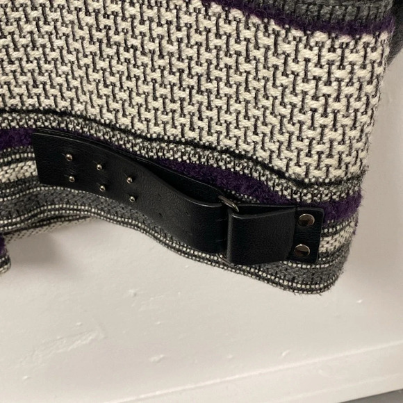 Eleven‎ Paris Women's Moto Wool Jacket Teofil Small Black Gray Purple - Picture 3 of 9